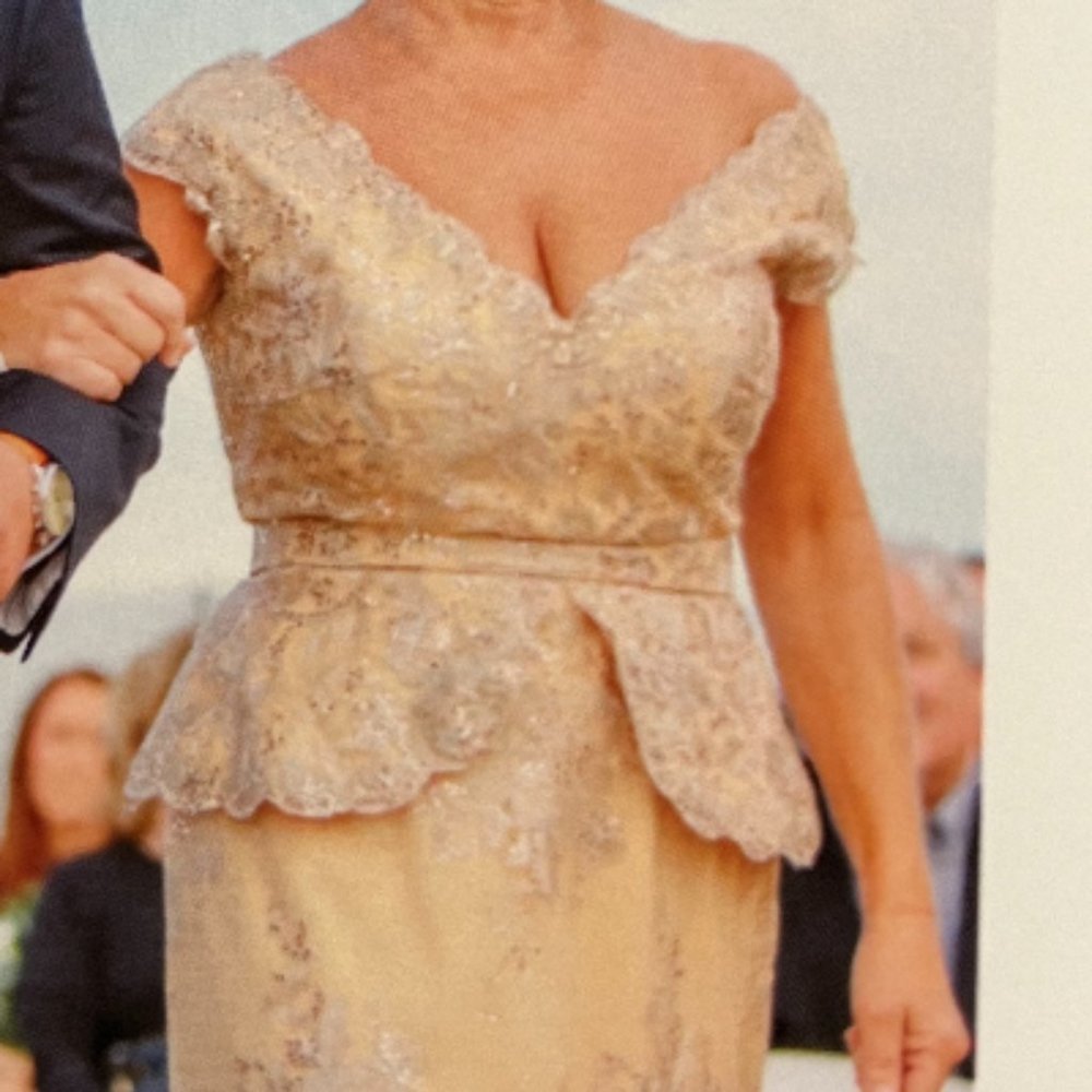 Montage by Mon Cheri Mother of the Bride Dress - Champagne- Size 10